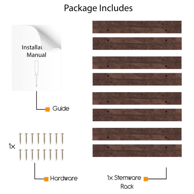 Rustic State Vigo 4 Sectional Adjustable Under Cabinet Stemware Rack