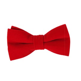 Dan Smith Solid Bowtie For Mens Bowtie Pocket-Square Cufflink Set Clip-On Adjustable Shirt Accessories Plush, Red-c.c.o.ai.002, Bowtie