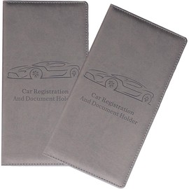 2 PCS Soporte para Registro y Seguro de Automóvil, Organizador de Guantera para Documentos Tarjeta Vehículo (Gris)