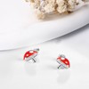 925 Sterling Silver Cute Mushroom Stud Earrings Colorful Food Earrings
