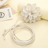 Formery Elegant Bridal Waistband Belt with Floral White PU Leather