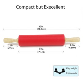 Remeel Silicone Rolling Pin for Baking Non-stick Rolling Pin Dough Roller Wooden Handle Kitchen Accessories Pastry Roller