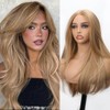 Blond Lace Front Wigs for Women 22Inch Synthetic Pre Plucked