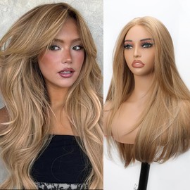 Blond Lace Front Wigs for Women 22Inch Synthetic Pre Plucked Glueless Wig