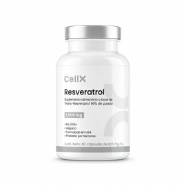 CellX | Resveratrol con BioPerine® | 60 Cápsulas | 30 Porciones | Suplemento Alimenticio Vegano