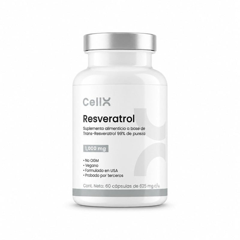 CellX | Resveratrol con BioPerine® | 60 Cápsulas | 30