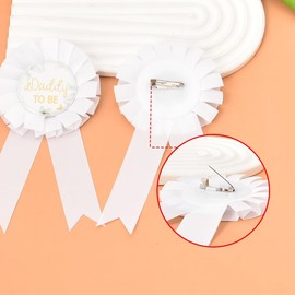Neutral Baby Shower Decorations for Boy Girl Mommy to be Sash White Daddy and Mommy to Be Pins Buttons Pregnancy Announcement Gift Set for First Time Moms Dads Welcome Baby Gender Reveals Decors