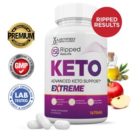 (3 Pack) Ripped Results Keto ACV Extreme Pills 1675MG Keto Support Blend Capsule Alternative Keto ACV Gummies Formulated Apple Cider Vinegar Extra Virgin Olive Oil Powder Green Tea Leaf 180 Capsules