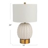 Creative Co-Op Stoneware Globe Table Lamp with Cream Crackle Glaze