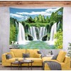 BELECO Mountain Waterfall Tapestry Wall Hanging 70x47 Inch Green Mountain