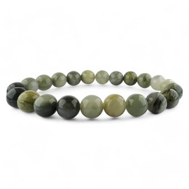 Raffici Heliotrope African Bloodstone Bracelet Anxiety Bracelet Stone Healing Bracelet Ajustable Stretch Gemstone Beads Bracelet for Women Teen Girls Unixes Gift