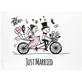 Half a Donkey Just Married Large Cotton Tea Towel