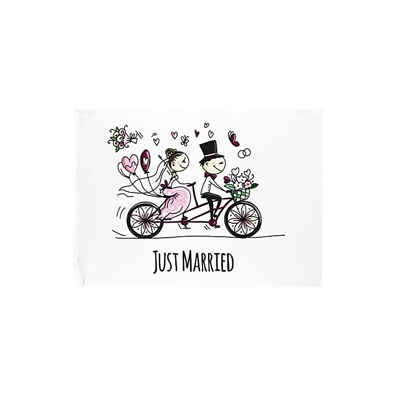 Half a Donkey Just Married Large Cotton Tea Towel
