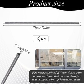 4Pcs rv Screen Door Closer 12inch/31cm c Tension Spring Extended Tension Closure with Screws for Square and Radius Screen Corners Machinery Construction