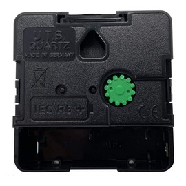 Replacement Quartz High Torque UTS Euroshaft German Movement Mechanism - Black, 16 mm Shaft - Faces Up to 6 mm Thick