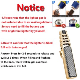Valentines Day Gift for Him 2 Packs Portable Brightfire,Turbine Jet Bright Fire Lighter,Windproof Straight Torch Blue Flame Lighter,Wind Resistant Bright Fire Lighters,Torch lighters Butane refillable