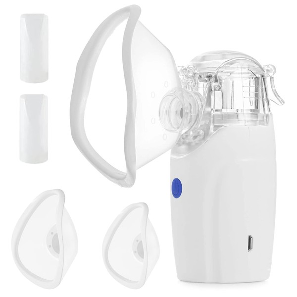 Children's Inhaler Device - USB Rechargeable Nebuliser Inhaler for Children with Masks & Mouthpieces in 2 Sizes, Inhaler Children for Adults
