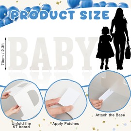 Sliner 4 Pcs Large Baby Letters Foldable Decor for Baby Shower Gender Reveal Maternity Newborns Infant Party Supplies Kt Board 2.3 ft Birthday Party Nursery Room Recyclable Easy to Install
