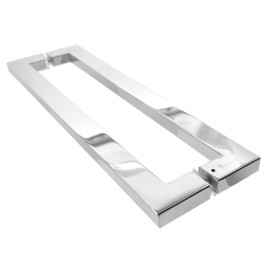 TOGU TG-6013 36 inches Solid Standoffs Heavy-Duty Commercial Grade-304 Stainless Steel Push Pull Door Handle/Barn Door Pull Handle/Glass Pulls, Mirror Polished Chrome Finish