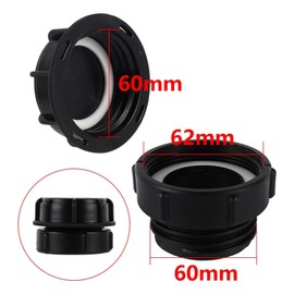 Water Adapter for IBC Rain Tank, 62 mm Coarse Thread to 60 mm, with S60 Tank Plug, Valve Adapter for Tank with Tap Hose Connector, 1000 L