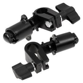 Fotodiox Collapsible Background Stand Clamp Attachment x2 - Set of Two Clamps for Standard 5/8" Light Stand Studs