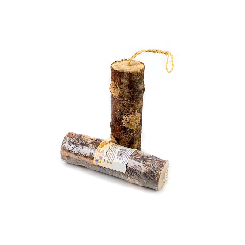 Chubby Pre-Filled Natural Wooden 3 Hole Suet Log Feeder