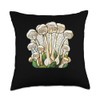 Enoki Mushrooms Stained Glass Throw Pillow