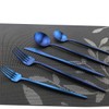 Uniturcky Iridescent Blue Flatware 20 Pieces Tableware Set Cutlery Set