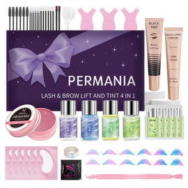PERMANIA Lash Lift and Tint Kit, 2025 New Upgraded Eyelash & Eyebrow Tint and Lift Kit, Lash Perming Brow Lamination Kit with Tint, for Salon and Home Use, Last up to 4-6 Weeks