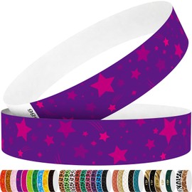 WM infinite Tyvek Wristbands for Events, Dream Star Creative Design 3/4" Paper Wristbands 250 Pack for Party, Grouped, Team Building and Identification (Purple)