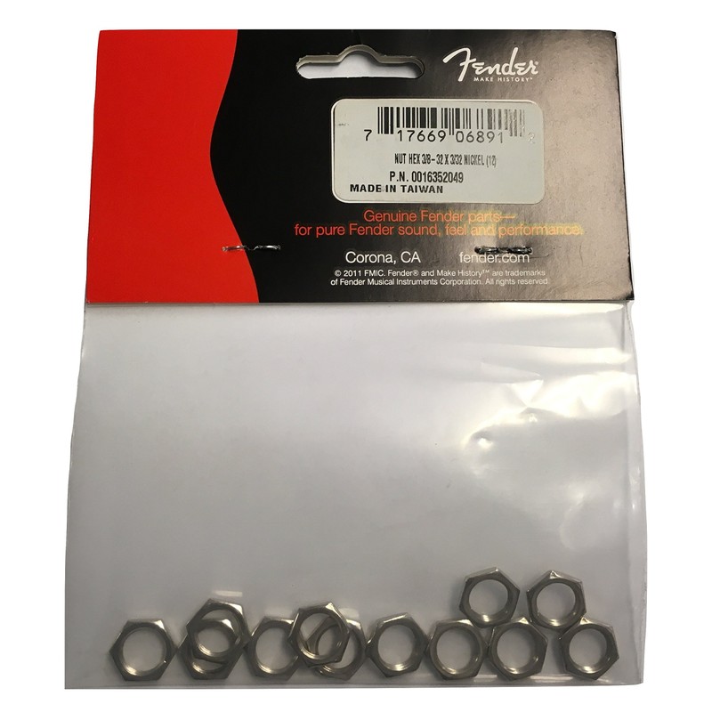 Fender Replacement Nut HEX 3/8-32x3/32 TK NI
