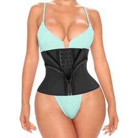LUXURY-VITA Short Torso Waist Trainer for Women Under Clothes, Waist Cincher Corset Neoprene Sweat Waist Trimmer shapwear
