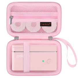 Canboc Carrying Case Compatible with POLONO P31S Label Maker Machine, Portable Thermal Label Printer Bag fit Label Paper, Cable, Pink (Case Only)