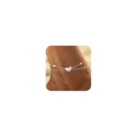 Silver Anklet Bracelets for Women,Dainty Layer Anklets for Women Trendy Simple Chain Anklets Jewelry Gifts for Women Mom Wife Teen