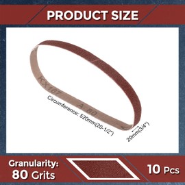 Kozelo 10 Pack Sanding Belts 3/4 x 20 1/2 Inch 80 Grit Aluminum Oxide Abrasive Belt Sander Paper for Belt Sander Metal Grinding Wood Working Weld Rust Removal
