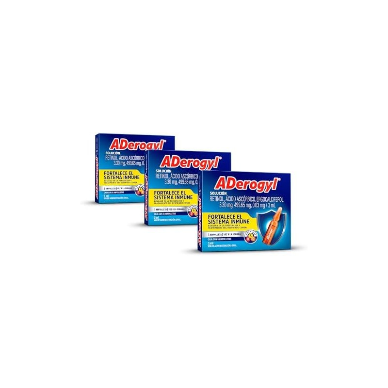 ADerogyl multivitamínico adultos con vitamina A,C y D, 15 ampolletas