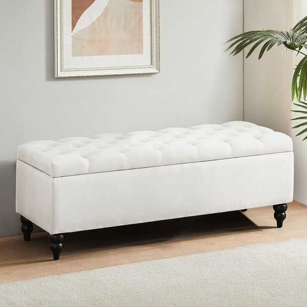 Busaurus Storage Ottoman Bench 50.2 Inches, Upholstered End of Bed