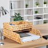 PINXIURY Woven Water Hyacinth Paper Organizer for Desk – Set