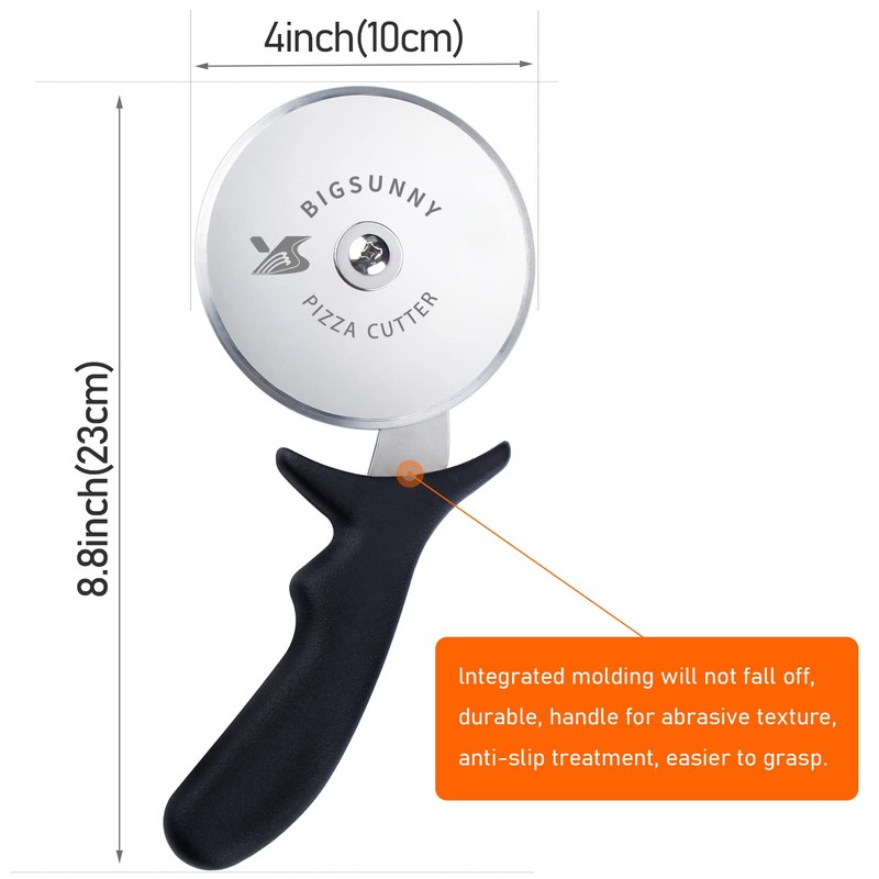 Bigsunny Pizza Cutter Wheel, Dia. 4 Inches Stainless Steel Razor