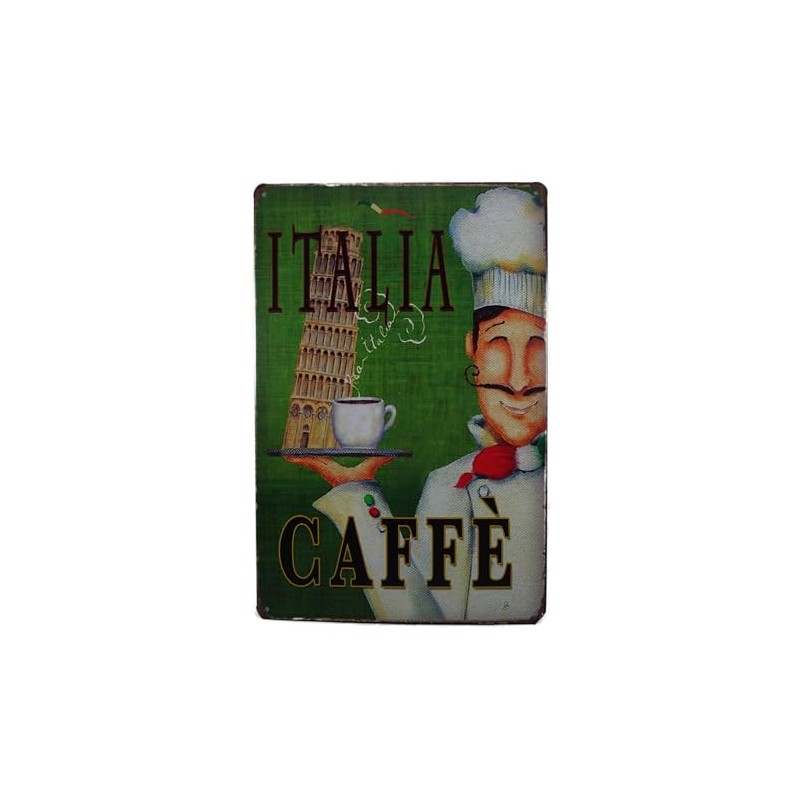 GG 1587 Tin Sign with Italian Coffee Design 30 x