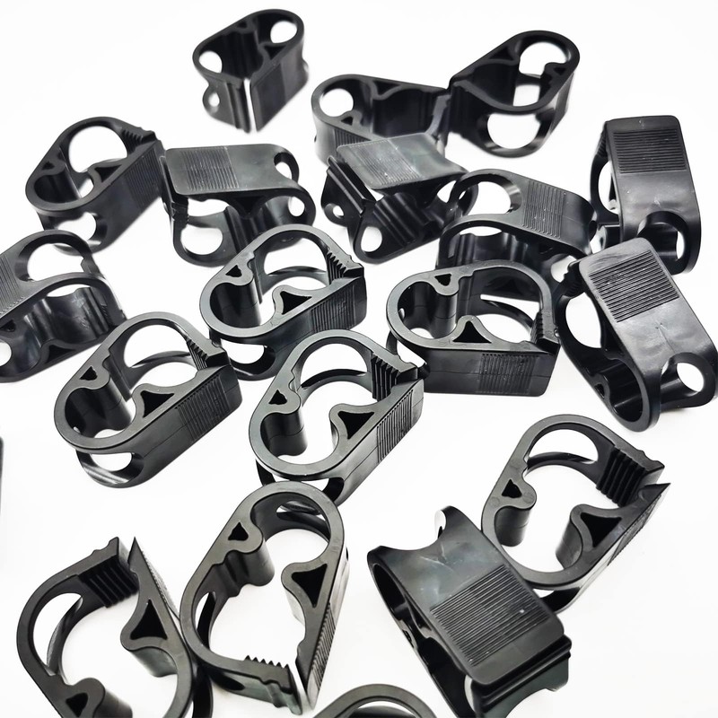 JEESHAN 5pcs Black Adjustable Plastic Hose Clamps 6-12mm / 0.236-0.472