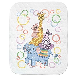 Baby by Herrschners® Baby by Herrschners Zoo Stack Baby Quilt Stamped CrossStitch Kit