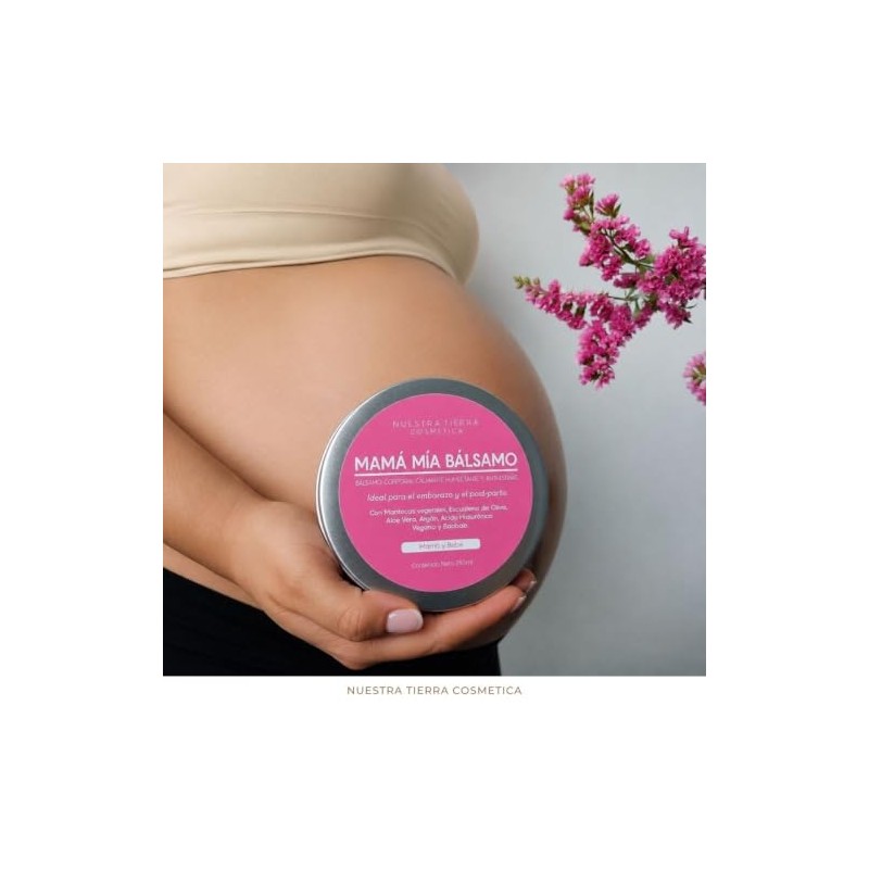 Nuestra Tierra Cosmética Mamá Mía Bálsamo Corporal, Calmante, Humectante, Anti-Estrías,