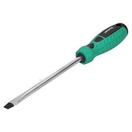 8.0mm x 150mm Slotted Flat Headed Screwdriver with Magnetic Tip Rubber Handle