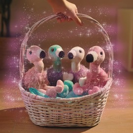 #sbabam Funny Box My Lovely Pet Flamingos Soft Flamingos with Accessories, Pack of 2, Kids Toys Animals, Kids Toys and Kiosk Dolls, Stuffed Animals for Washing, Drying, Combing