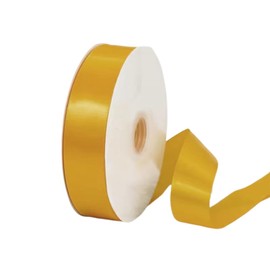 25 Metres Rolls Double Sided Satin Ribbon Reels in Range of Widths & Colours (Bright Gold, 25mm x 25 Metres)