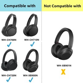 TaiZiChangQin Replacement Ear Pads Compatible with Sony WH-CH710N WH-CH700N WH CH710N WH-CH720N WH-XB900N Protein Leather Headphone Ear Pads