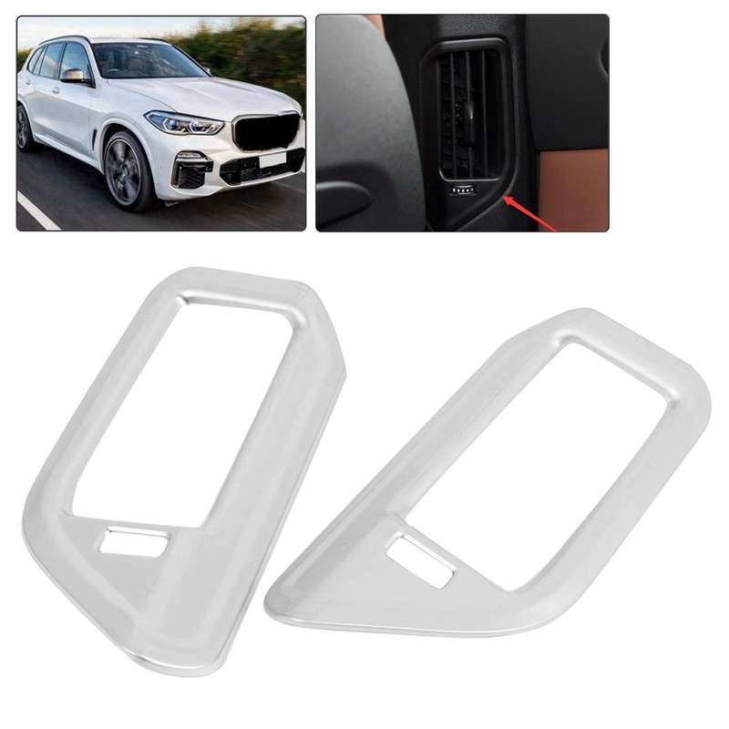 2pcs ABS Chrome Style Columnar Interior Air Vent Outlet Cover