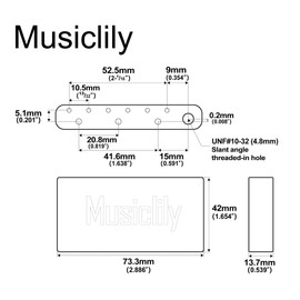 Musiclily Ultra Steel 42mm MIM Style Tremolo Block 10.5mm String Pitch for Mexican Fender Strat Chinese Squier Classic Vibe Speical Electric Guitar