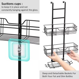 Unbranded 3 Tiers Hanging Shower Caddy Organizer Over Door Bathroom Storage Rack Shelves